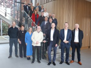 Group photo of staff from Belfast Trust Capital Development team, Estates teams and design teams from partner organisations, AECOM, Isherwood & Ellis, Tetra Tech International, who worked on the construction of the new maternity hospital.