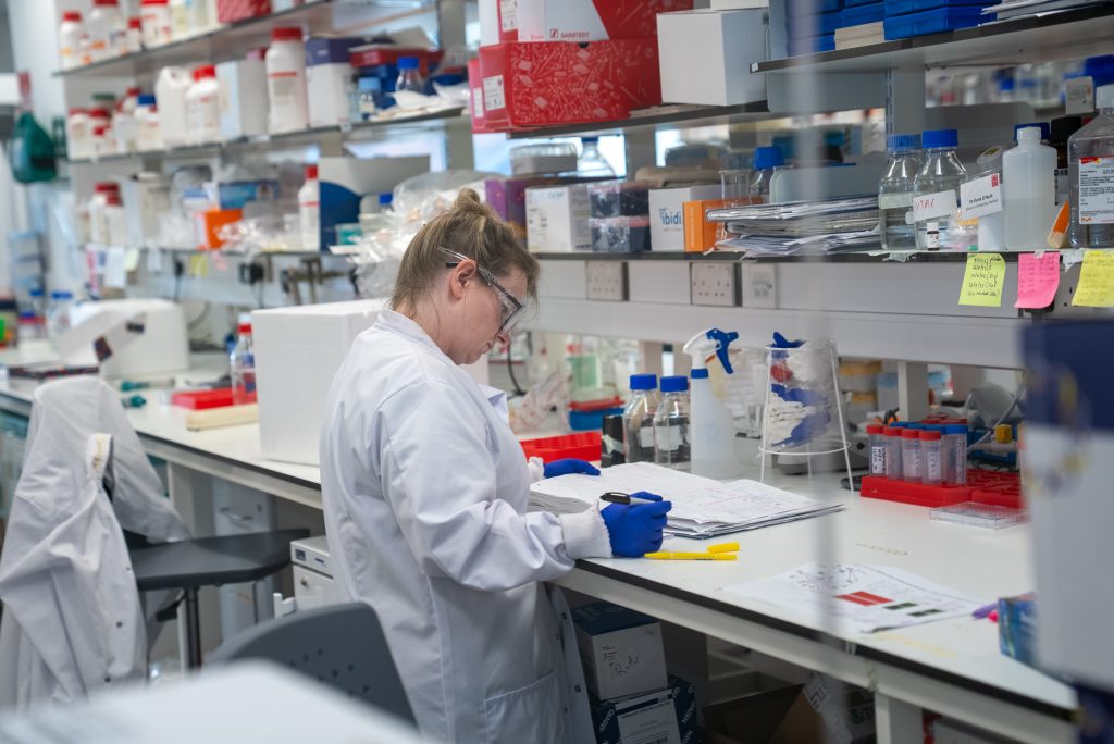 Photo of female working in a laboratory