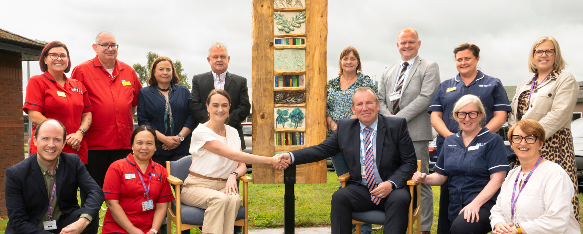 Group of staff from Meadowlands and representatives from the Prison Arts Foundation.