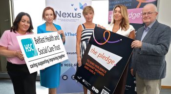 Members of Belfast Trust join Nexus NI in a pledge to work to end violence against women and girls.