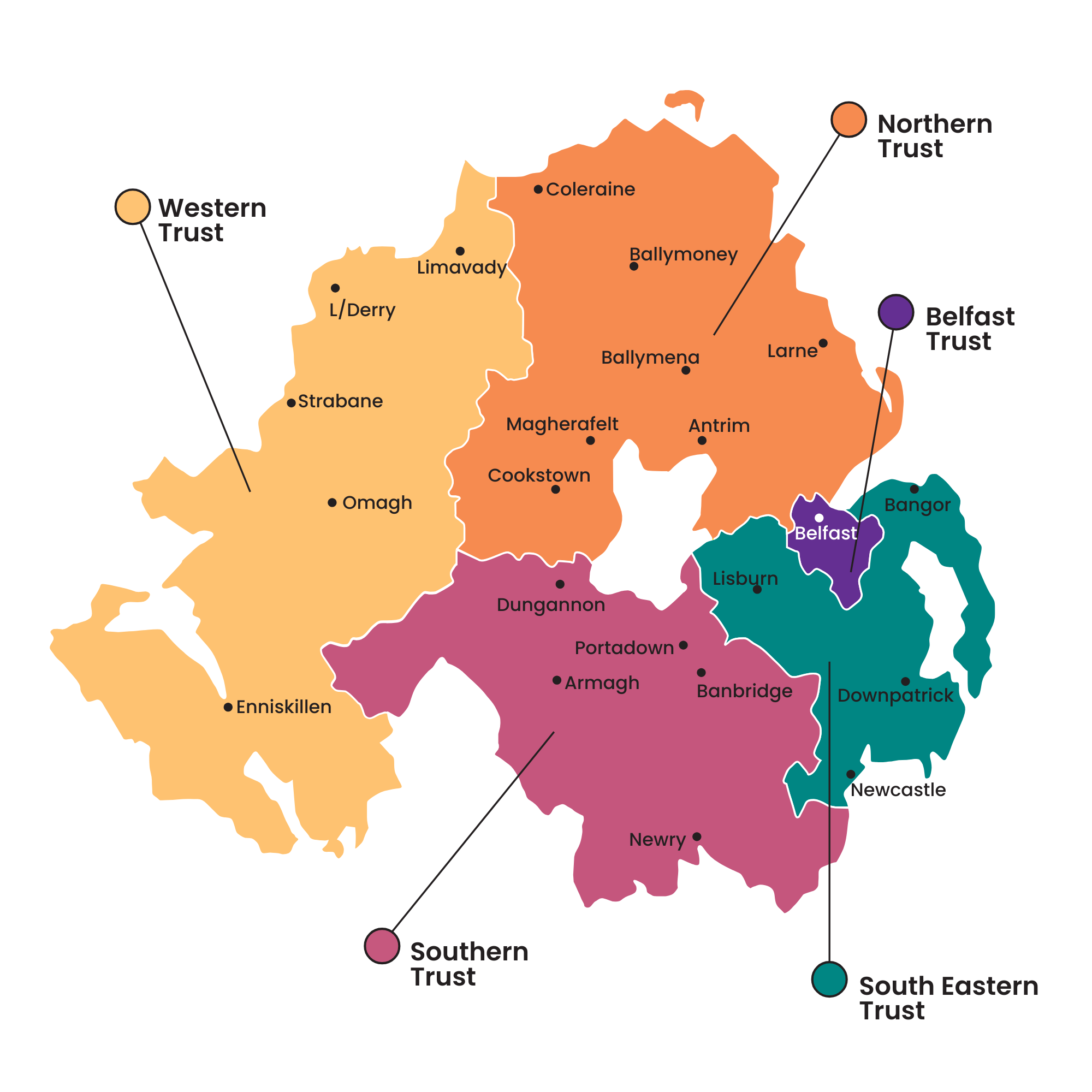 Map of Health Trust boundaries